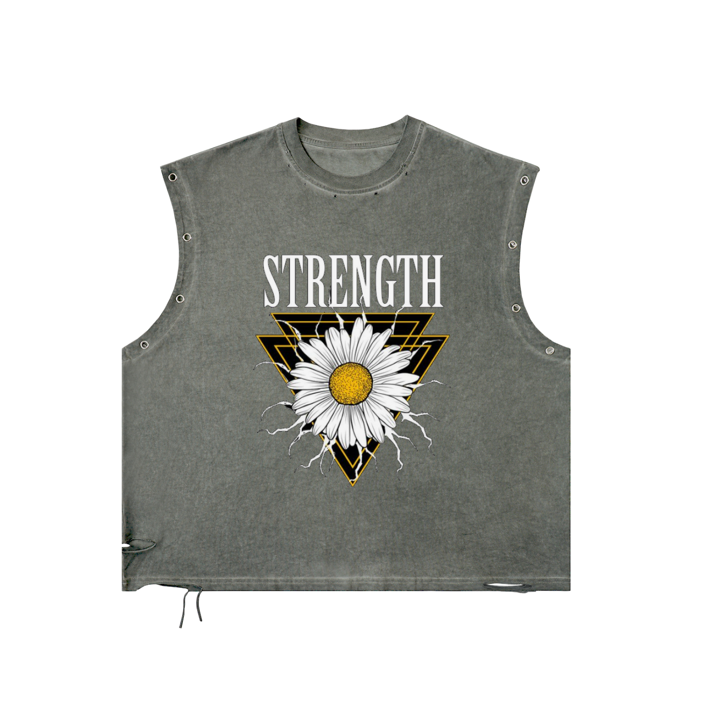 Distressed Grommet Eyelet Tank Top