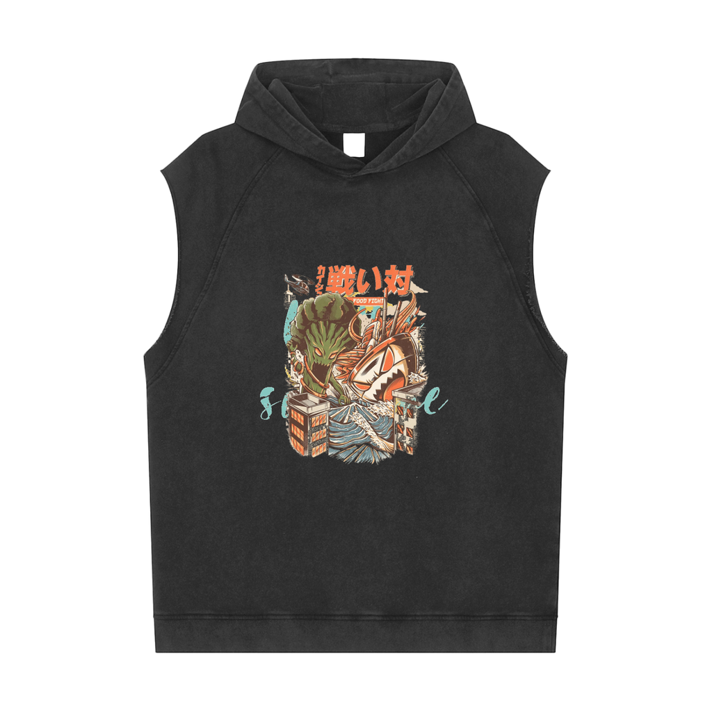 Snow Washed Sleeveless Hoodie