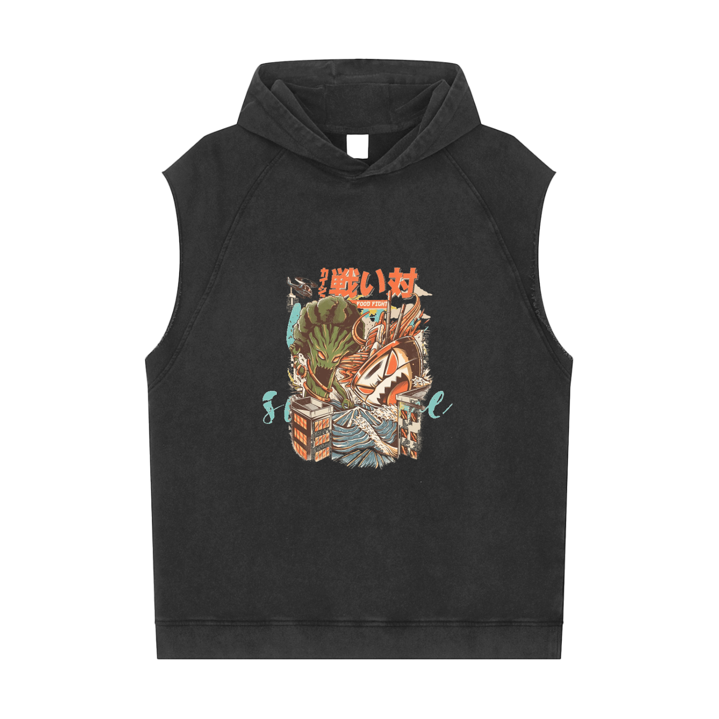 Snow Washed Sleeveless Hoodie