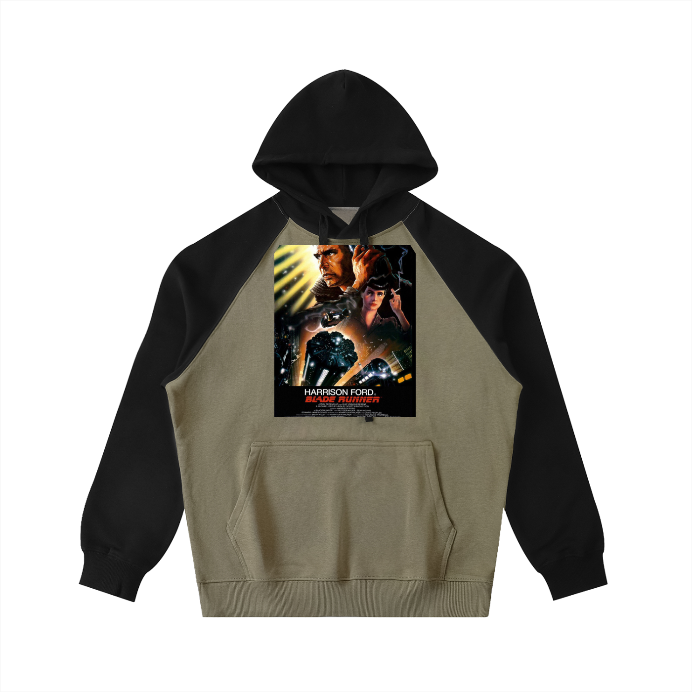 Color-Block Raglan Sleeve Hoodie